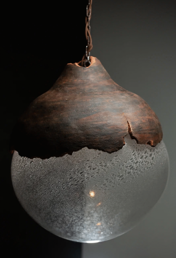 Lamp. Ceramics and glass