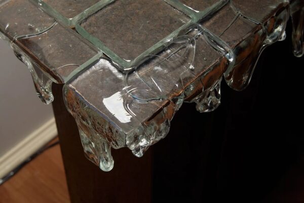 Console "Time" Rasty iron and glass