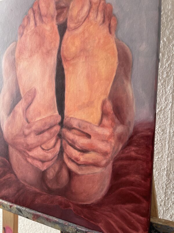 Hold my feet (Oil painting)