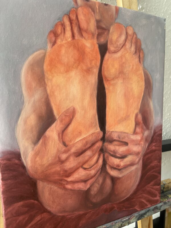Hold my feet (Oil painting)