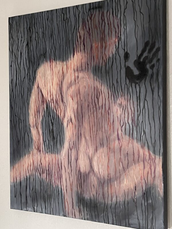 Touch glass 73*60cm (Oil painting)