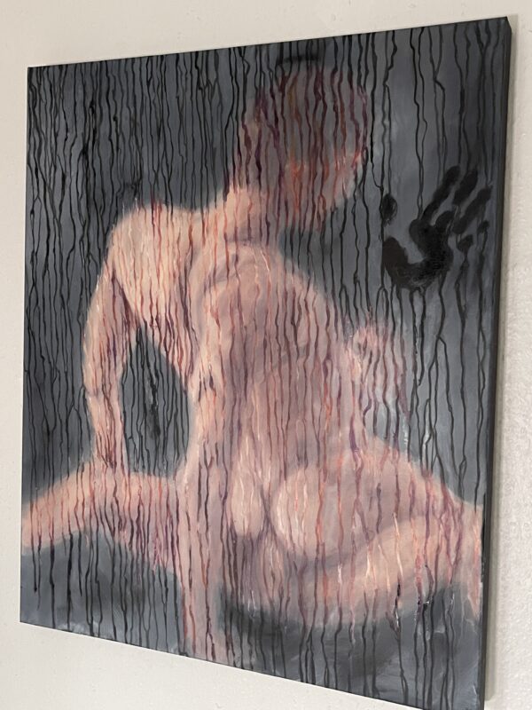 Touch glass 73*60cm (Oil painting)